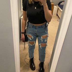 Lazuli Ripped Jeans Mid Wash Denim